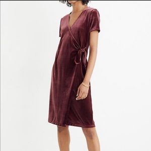 Madewell velvet side tie dress